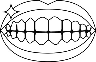 虫歯予防　輝く歯のイラスト