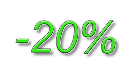 twenty percent discount reduction green
