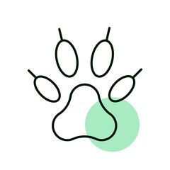 Predatory paw vector icon. Pet animal sign