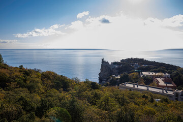 Yalta, Crimea, November 26, 2020, Swallow's Nest, views of the sea and the castle