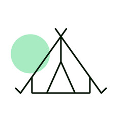 Tourist tent vector icon. Camping and Hiking sign