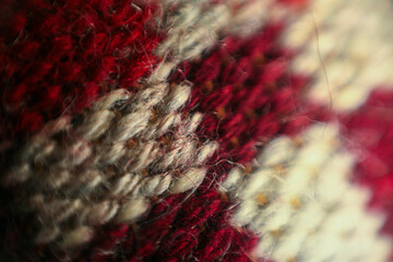 textile and texture concept - extreme close up of checkered fabric background. shallow depth of field. ideal for abstract background 