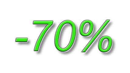 seventy percent discount reduction green