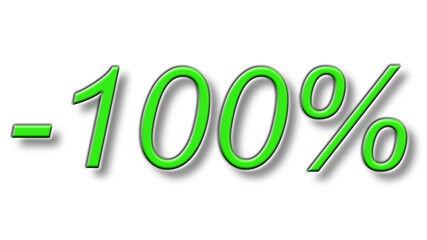 one hundred percent discount reduction green