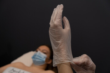 guantes en tratamiento de laser 