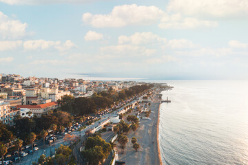 Aerial view of Lungomare of Reggio Calabria, Italy