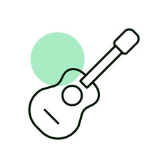 Classical acoustic guitar vector icon. Musical sign