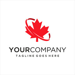 maple leaf logo design vector template icon illustration.