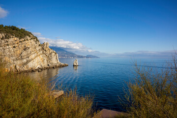 Yalta, Crimea, November 26, 2020, Swallow's Nest, views of the sea and the castle