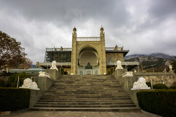 Yalta, Crimea, November 26, 2020, view of the Vorontsov Palace
