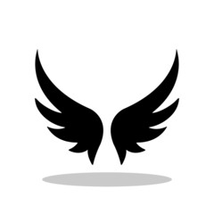 Wings icon in flat style. Angel symbol for your web site design, logo, app, UI Vector EPS 10.