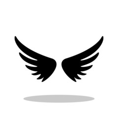 Obraz premium Wings icon in flat style. Angel symbol for your web site design, logo, app, UI Vector EPS 10.
