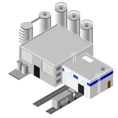 isometric view of a modern factory