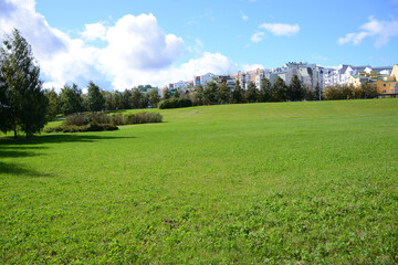 MOSCOW, RUSSIA -  September 14, 2020: Mitino landscape park