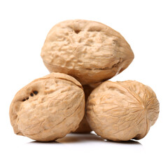 walnuts on white background