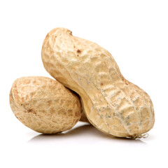 Peanuts on white background