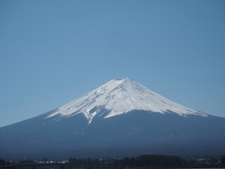 美しく雪の積もった富士山