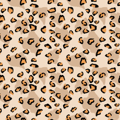 Seamless pattern of leopard print, african animal print, fashion fur texture. Abstract animal skin leopard seamless pattern. Jaguar, cheetah and panther fur. Black and beige endless pattern design