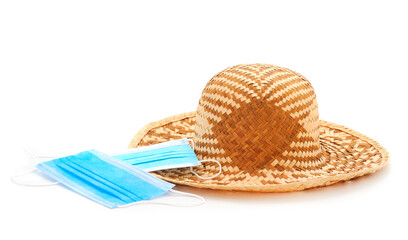 Medical mask, summer hat, protection from the of the virus.