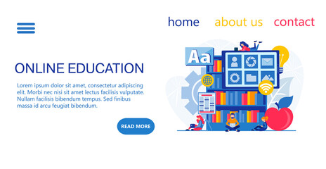 Landing page design Online education, training, learning, webinars