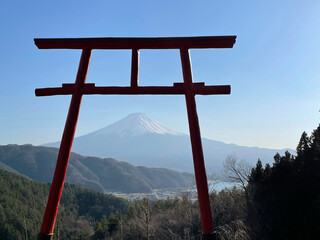 鳥居から見える富士山