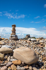 stack of stones on the beach