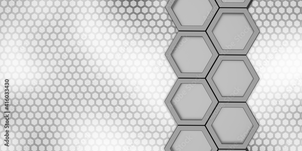 Aufkleber geometric hexagon polygon pattern glossy hexagonal honeycomb 3d illustration hexagonal frame futuris