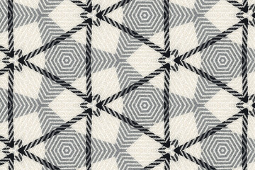Top view, striped hand woven fabric texture background
