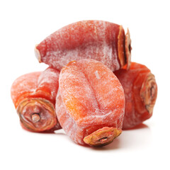 dried persimmon on white background 