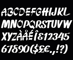 Retro modern vector font -stylized typewritten alphabet