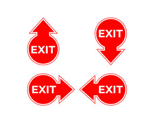 Exit Sign In Vector, Easy To Use And Print Design Templates