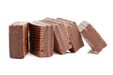 chocolate cake on white background 