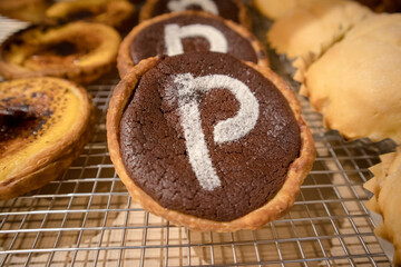 Japanese chocolate cookies in the bakery 