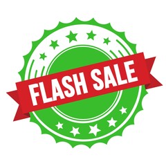 FLASH SALE text on red green ribbon stamp.