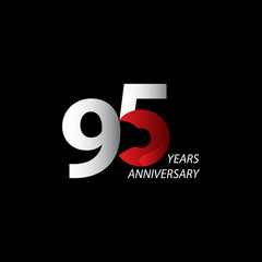95 Years Anniversary Celebration Vector Template Design Illustration