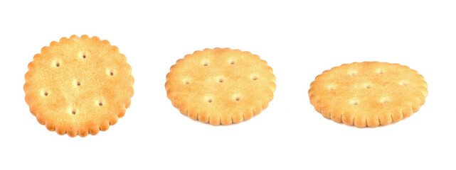 Crispy cracker isolated on white background