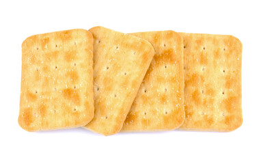Crispy cracker isolated on white background