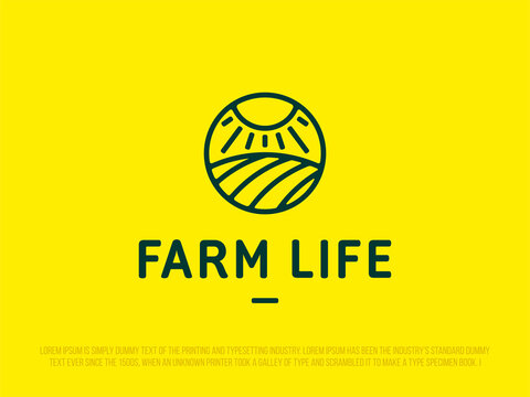 Modern professional logo with the image of nature, for the farm business