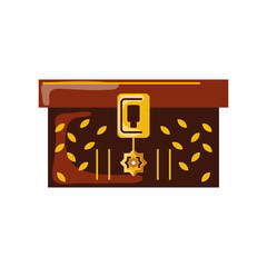 wooden chest antique cartoon isolated style