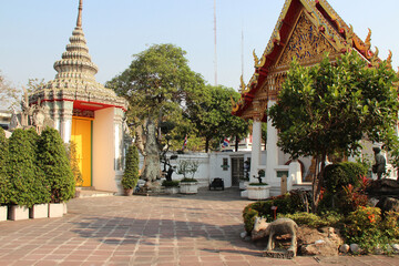 buddhist temple (wat pho) in bangkok in thailand 