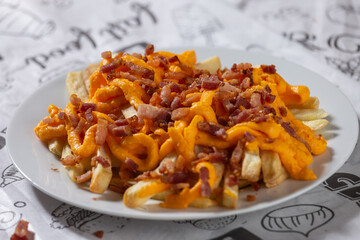 french fries with cheddar and bacon