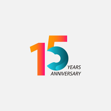 15 Years Anniversary Celebration Vector Template Design Illustration