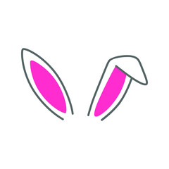Bunny Ears icon vector set. Easter illustration sign collection. Easter Bunny symbol.