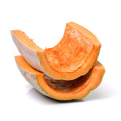 cut pumpkin on white background
