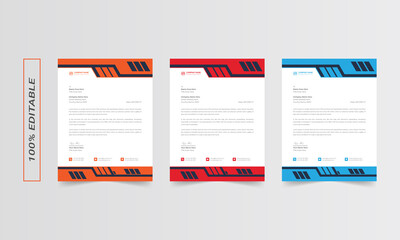 Letterhead design template, business letterhead, letterhead red, letterhead template, simple letterhead, corporate letterhead, flyer layout, modern corporate letterhead design template