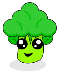 cute broccoli mascot design graphic illustration