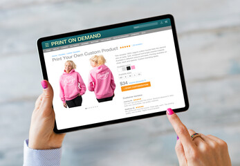 Sample of website offering to create   one's own products by using print on demand service