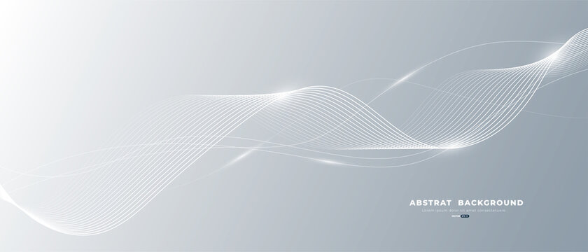 Gray and white abstract background with flowing particles. Digital future technology concept. vector illustration.	