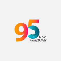 95 Years Anniversary Celebration Vector Template Design Illustration