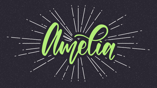 Amelia Name Vector Typography with Starburst